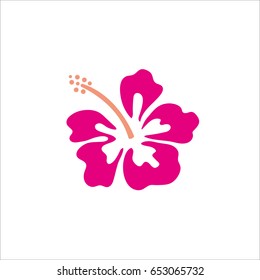 Pink hibiscus flower vector