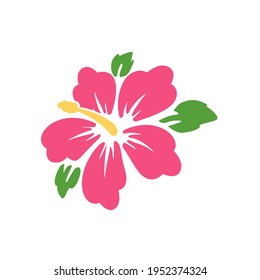 Pink Hibiscus Flower Vector Isolated On Stock Vector (Royalty Free ...