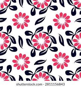 Pink Hibiscus pattern. Tropical botanical Seamless pattern. motif exotic hibiscus design. Hawaii shirt, summer design. beautiful pink floral sweet, floral patterns. hibiscus flower. Pink fashion