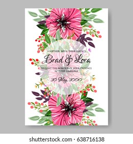 Pink Hibiscus Tropical Flower Wedding Invitation