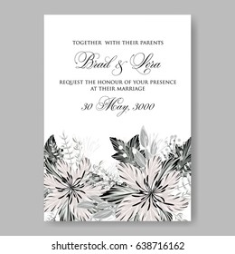 Pink Hibiscus Tropical Flower Wedding Invitation