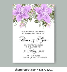 Pink Hibiscus Tropical Flower Wedding Invitation