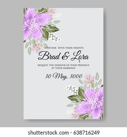 Pink Hibiscus Tropical Flower Wedding Invitation