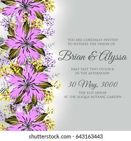 Pink Hibiscus Tropical Flower Wedding Invitation
