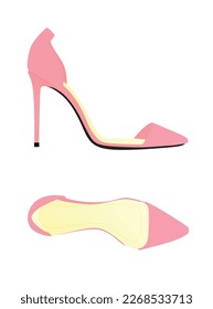 Pink high heel sandal. vector illustration