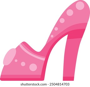 Pink high heel shoe icon. Princess footwear