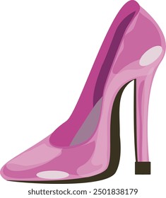 Elemento de Vector de zapato de tacón alto rosa. Ilustración de accesorios de moda. Elegante calzado femenino.