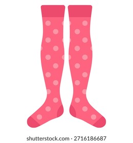 Calcetines de rodilla alta rosa Diseño de Plantilla de Ilustración vectorial de color plano cálido