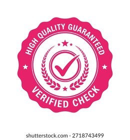 Vector verificado de alta calidad de la insignia del cheque