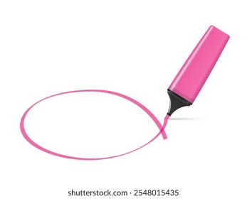 pink highlighter drawing squiggle around copy space