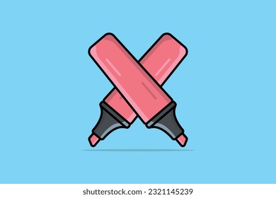 Pink Highlighter Pen vector illustration. Education objects icon concept. Write, Back to school, Stationary for students vector design.