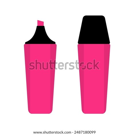 Pink Highlighters with Caps On and Off.