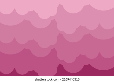Arte vectorial de dibujo paisajístico de colinas rosas.