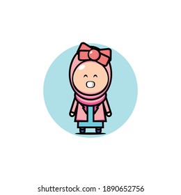 Pink hooded lady illustration design, curling pink veil