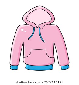 Pink hoodie isolated vector illustration