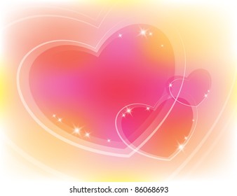 pink horizontal abstract with hearts and sparks