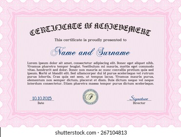 Pink horizontal diploma