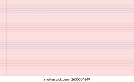 Pink horizontal lined background. Notepad paper template.