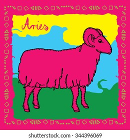 Pink horoscope/zodiac sign - Vivid Aries horoscope sign 