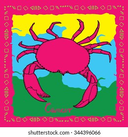 Pink horoscope/zodiac sign - Vivid Cancer horoscope sign