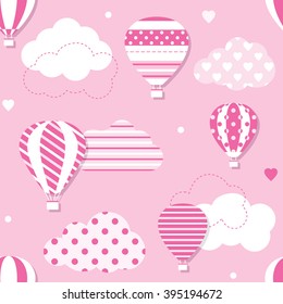 pink hot air balloons pattern