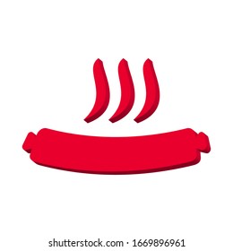 Pink hot dog on a white background 3d, vector