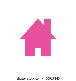 Pink house icon vector illustration