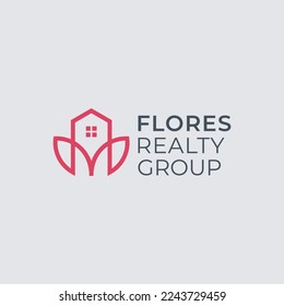 Vector de logotipo de la casa rosa
