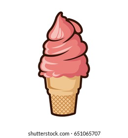 pink ice cream cone cold sweet