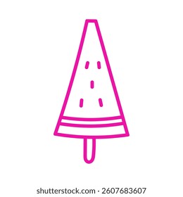 Pink ice cream cone with a simple design against a flat background