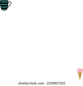 Pink ice cream in cone with sprinkles, illustration, vector on a white background.