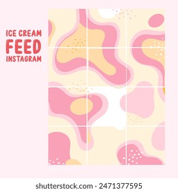 Ilustración del icono del Vector de los Elementos de alimentación del helado rosa. Colecciones De Iconos De Logotipo Concept. Estilo plano de la historieta Conveniente para la página de aterrizaje del Web, Anuncio, volante, etiqueta engomada, tarjeta, fondo