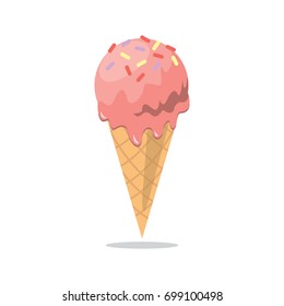 Pink Ice cream Flat Color