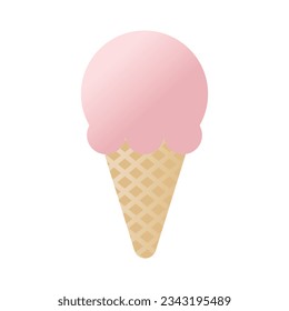 pink ice cream icon with a brown cone