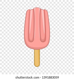Pink ice cream icon. Cartoon illustration of ice cream vector icon for web design