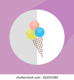 pink ice cream icon vector