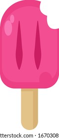 Pink ice cream, illustration, vector on white background.