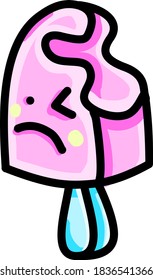 Pink ice cream, illustration, vector on white background