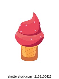 pink ice cream on cone