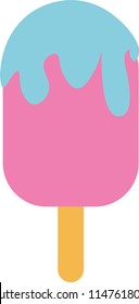 Pink Ice Cream Pop Vector