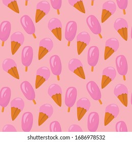 Rosa Eis nahtloses Muster. Nahtlose Vektorillustration kann beim Drucken von Inystry verwendet werden.