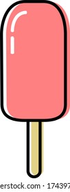pink ice cream vector icon