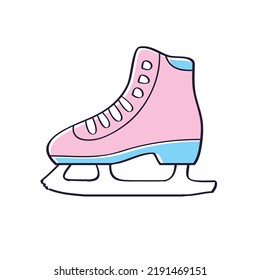 Ilustración vectorial aislada de patines de hielo rosa