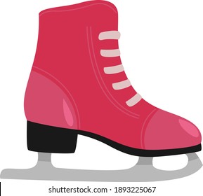 Pink ice skates, illustration, vector on a white background.