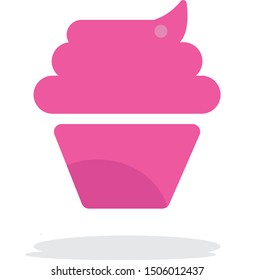 pink icecream cup graphic vector