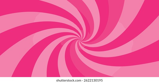 Pink ice-cream swirl background. Spiral candy pattern. Groovy vector strawberry color