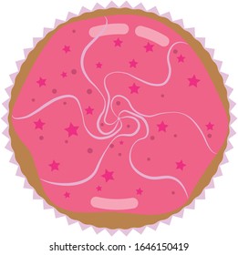 Icono de vector de tarta rosada