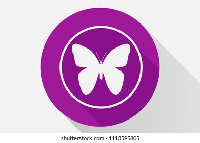 Pink icon of a butterfly.