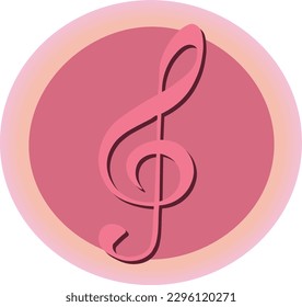 pink icon with music note symbol
