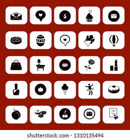 pink icon set with cupcake heart, handbag and easter egg vector illustration